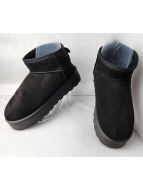 Charlotte Russe Women's Black Ankle Boots with Platform Sole